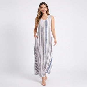 Maxi Dress Kourtney Striped Sleeveless Side Pocket