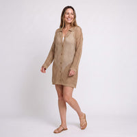 Swim Cover Up Zara Open Knit Button Up Long Sleeve