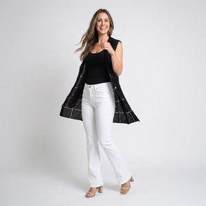 Cardigan Jade Open Knit Longline Sleeveless