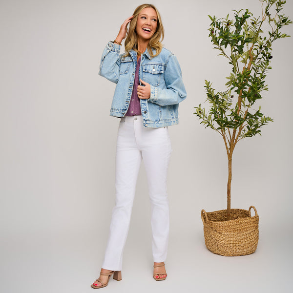 Denim Jacket Button Up Sena Lightweight Cotton Long Sleeve