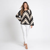 Crochet Sweater Phoebe Chevron Bell Sleeve