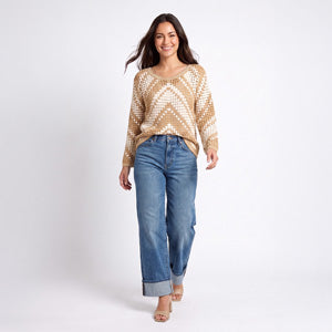 Crochet Sweater Phoebe Chevron Bell Sleeve