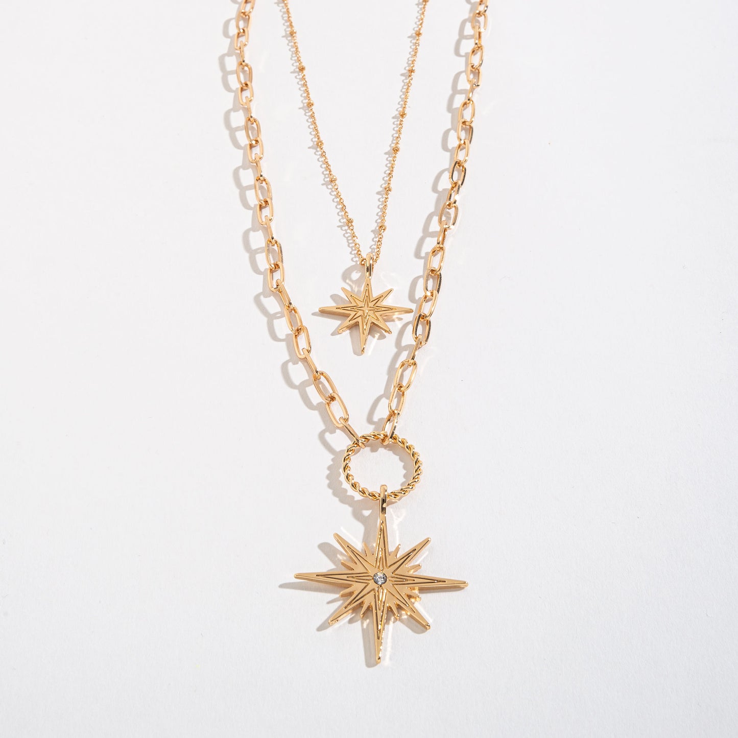 Luna Layered Stars Pendant Necklace