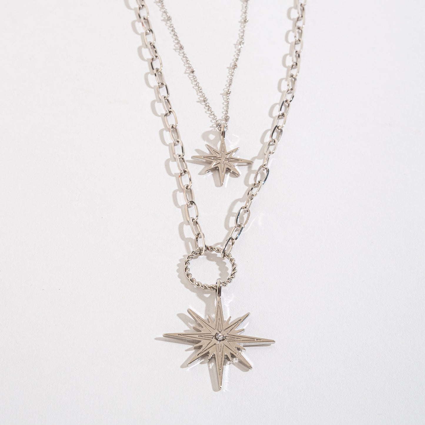 Luna Layered Stars Pendant Necklace
