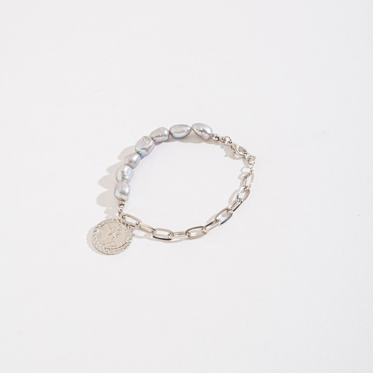 Mya Pearl & Coin Charm Bracelet