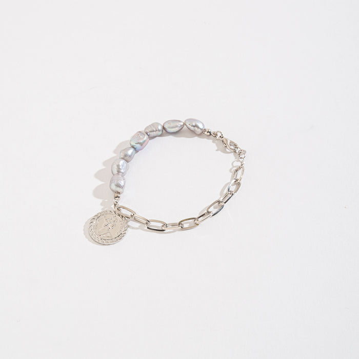 Mya Pearl & Coin Charm Bracelet