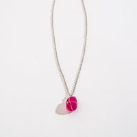 Wire Wrapped Sea Glass Pendant Necklace