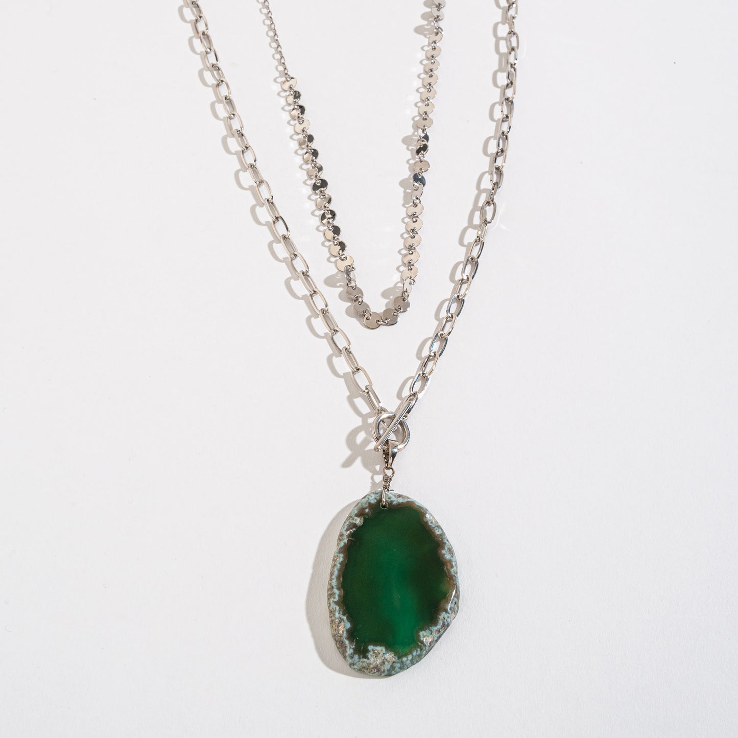 Jaclyn Agate Layered Pendant Necklace