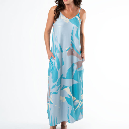 Sea Tropic V-Neck Maxi Dress