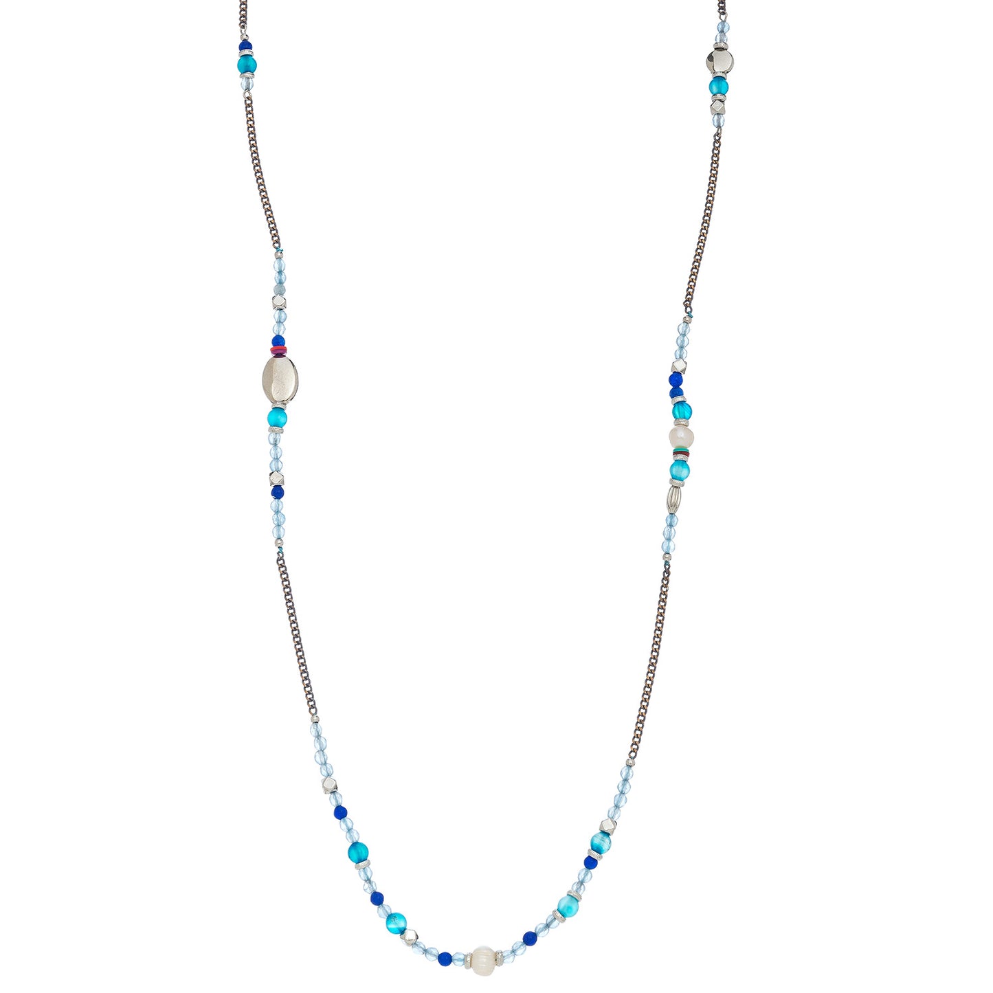 Beaded Light Blue/Multi Necklace