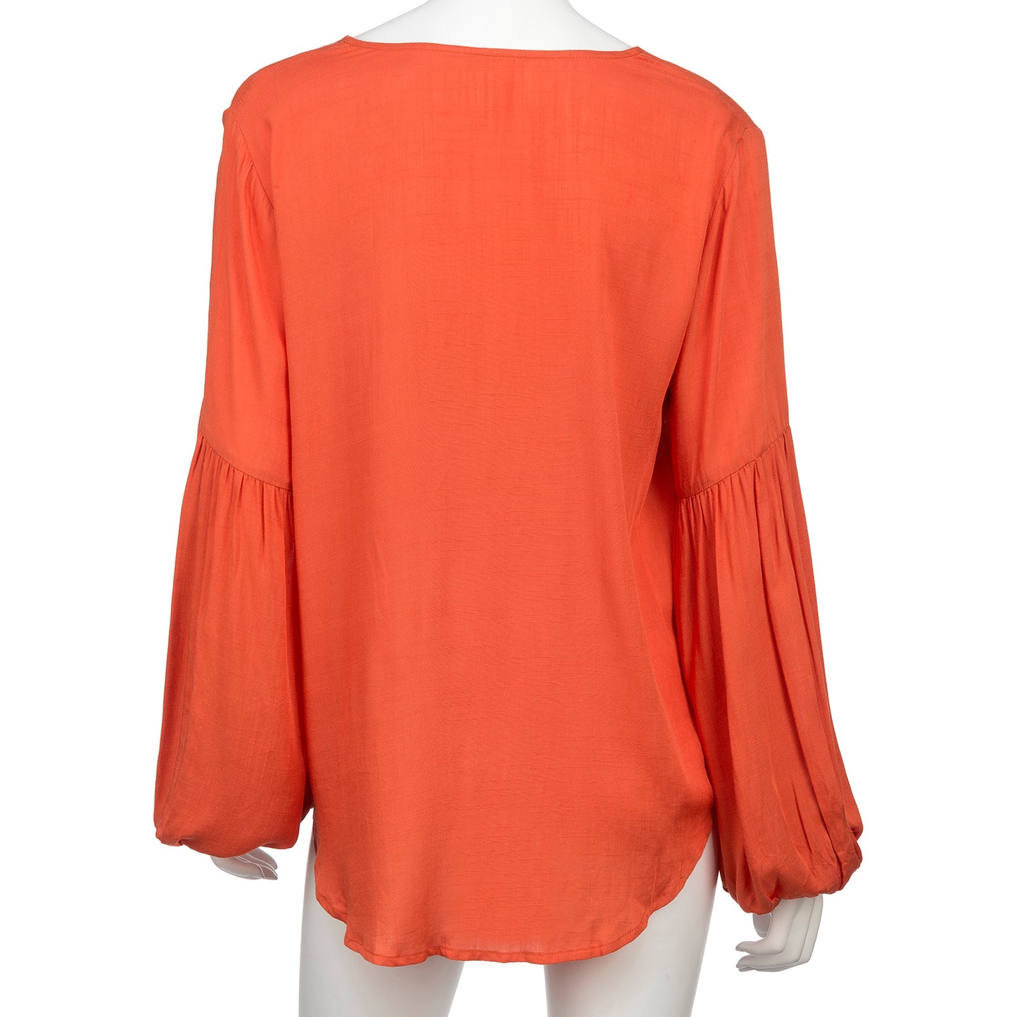 Draped Surplice Love Sleeve Top With Balloon Sleeves