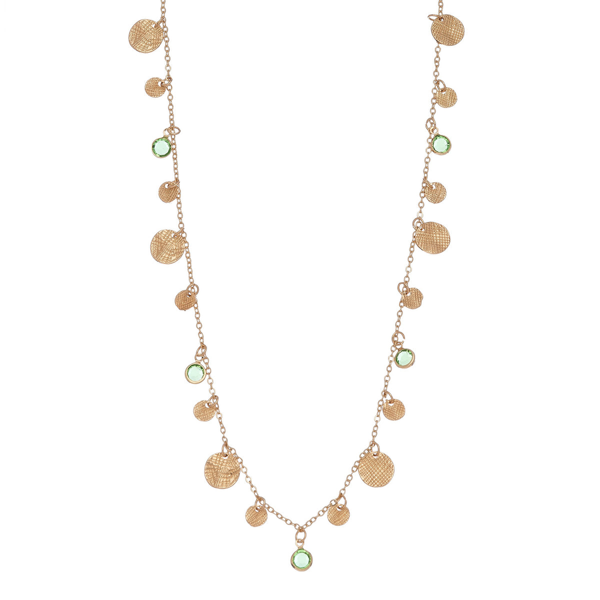 Crystal and Metal Charm Necklace