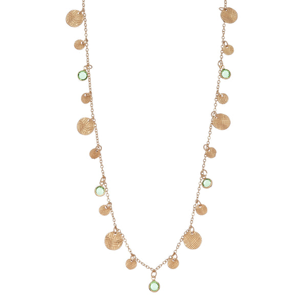 Crystal and Metal Charm Necklace