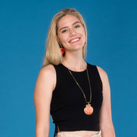 Gold Dipped Genuine Shell Necklace and Earring Set