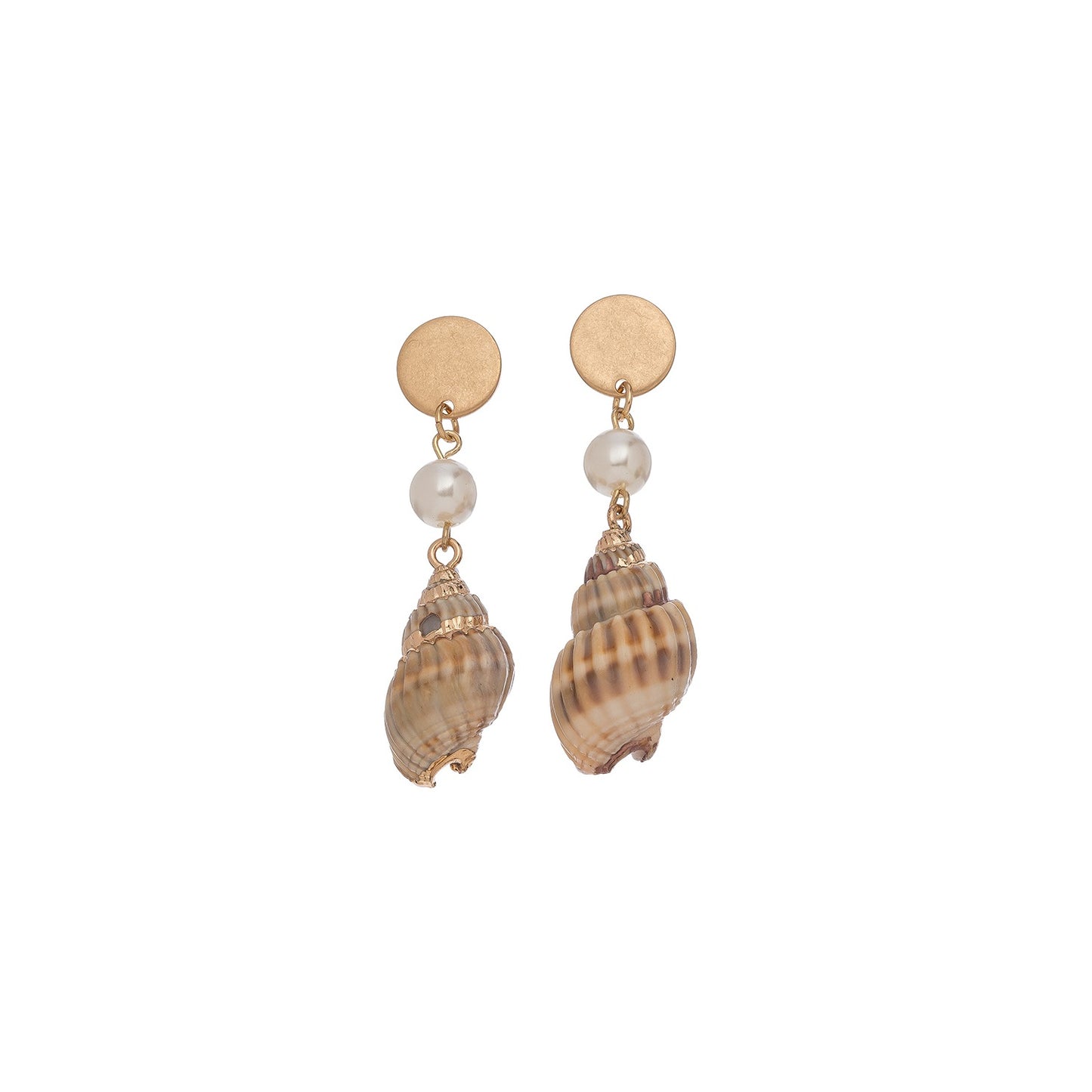 Gold Dipped Genuine Shell Drop Earrings