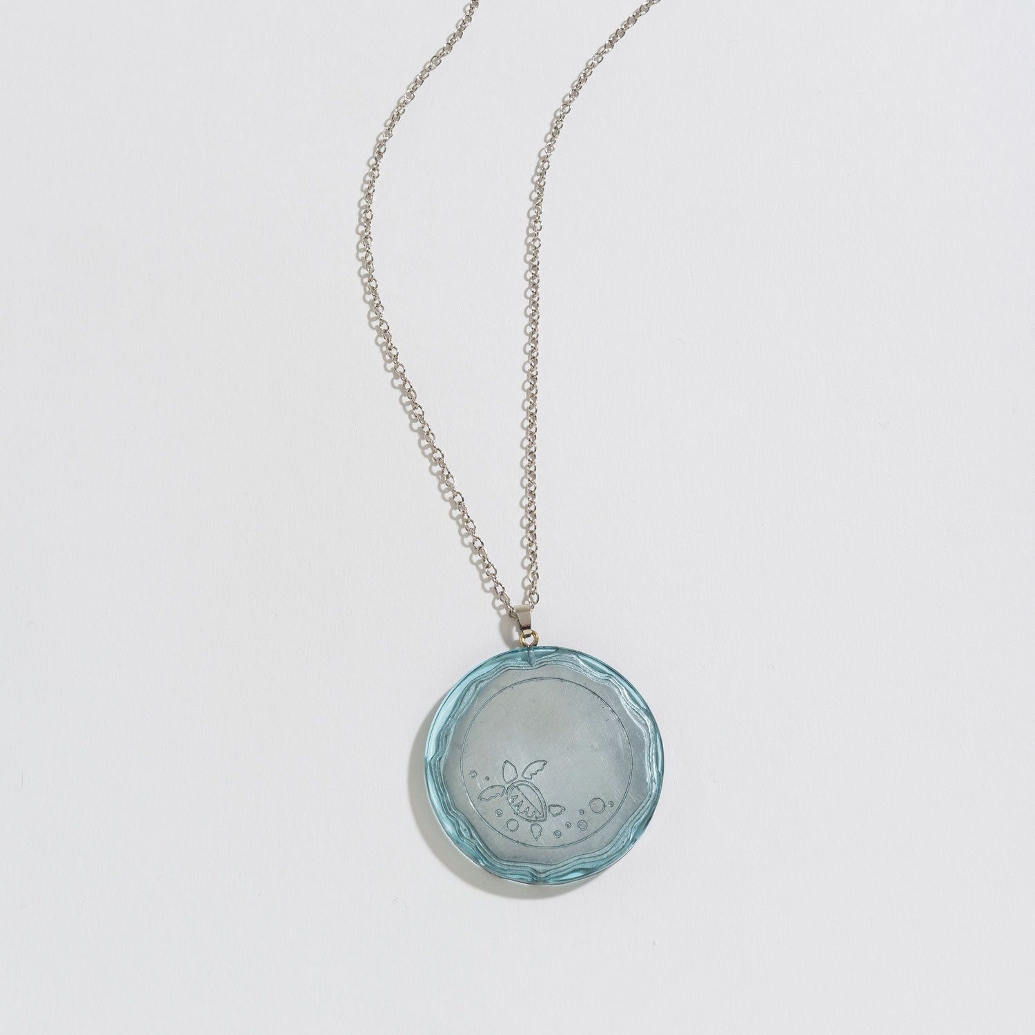 PAINTED TIDE POOL SILVER PENDANT NECKLACE