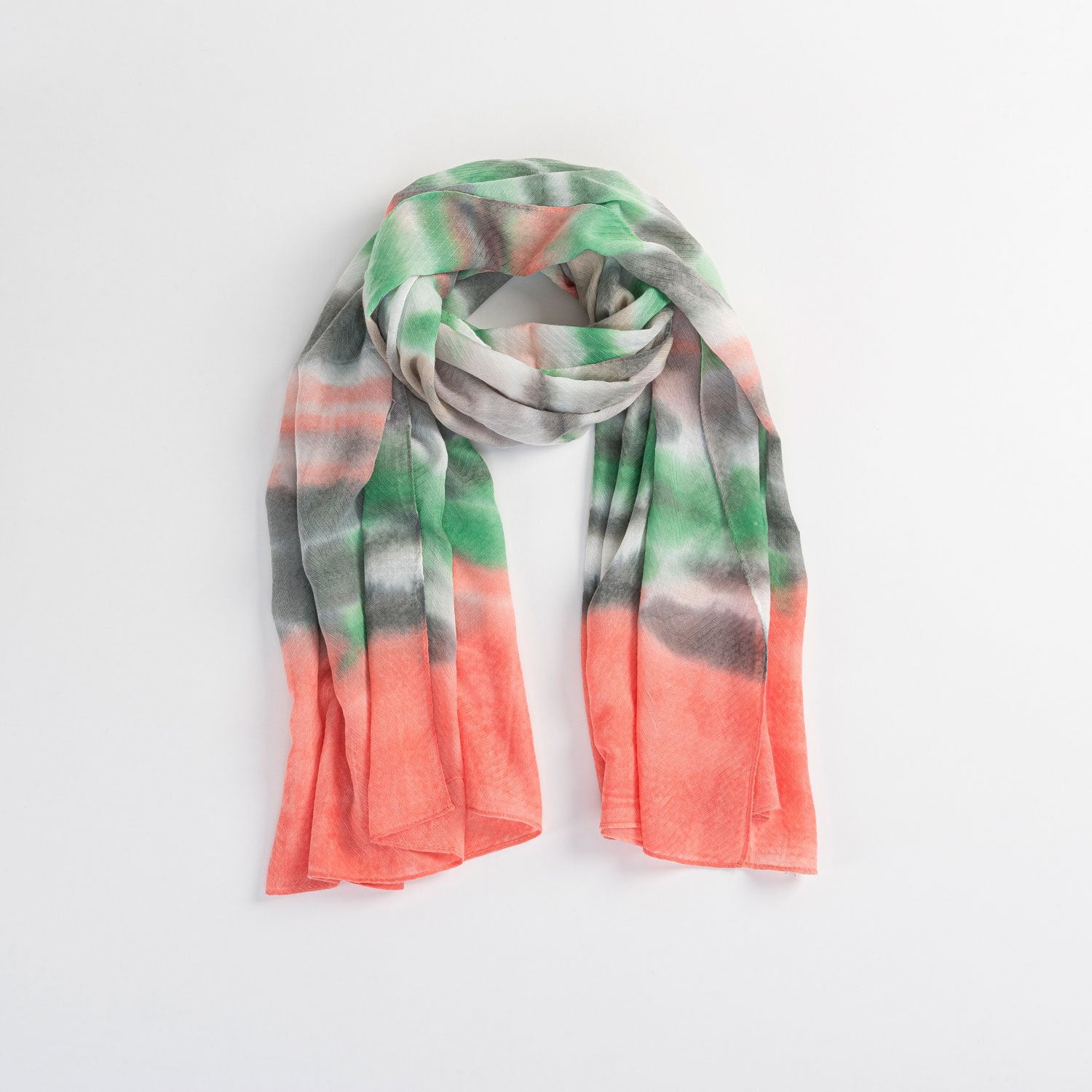 TIE DYE HERRINGBONE WEAVE LIGHTWEIGHT SCARF