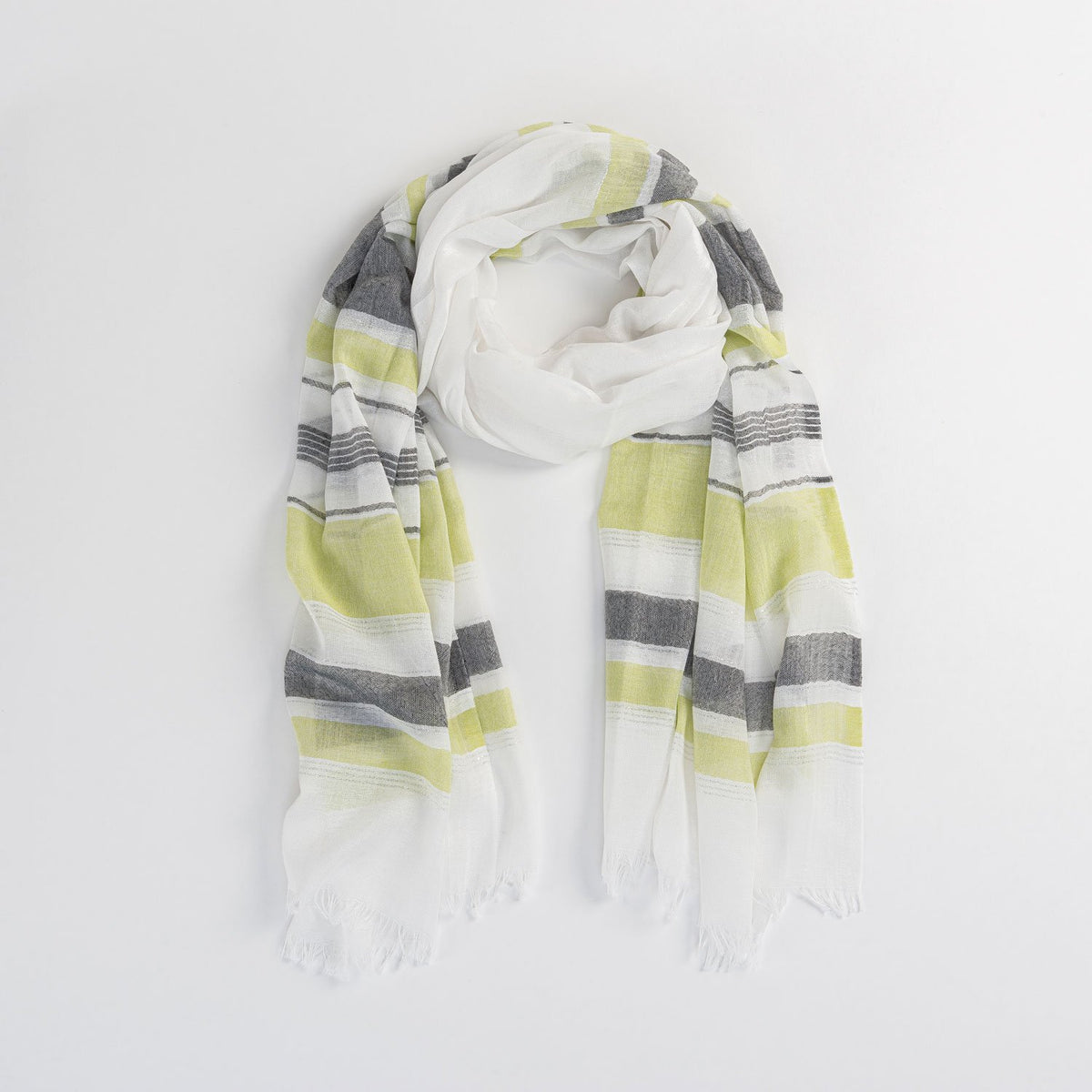 LUREX STRIPE FRAYED HEM LIGHTWEIGHT SCARF