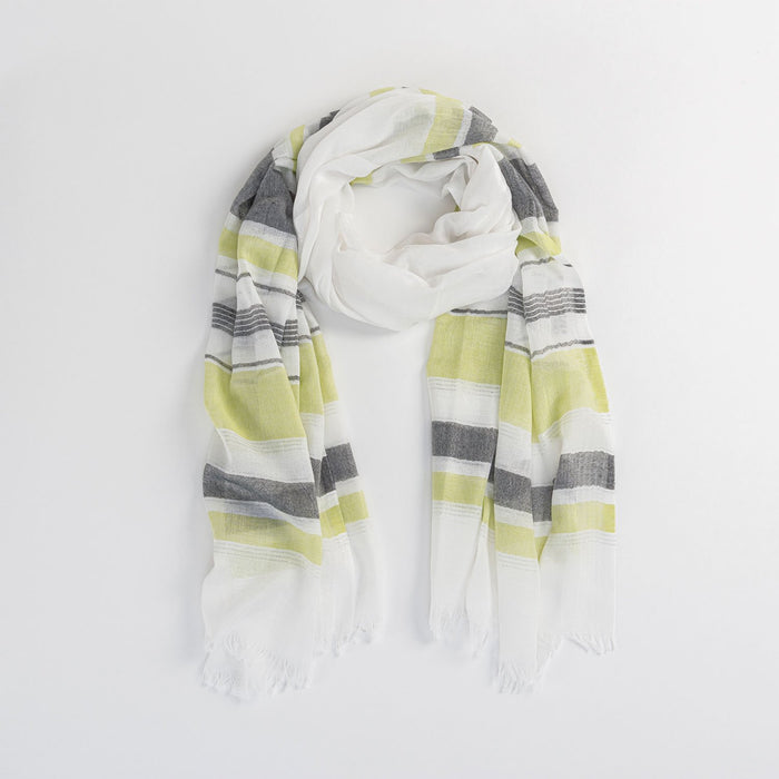 LUREX STRIPE FRAYED HEM LIGHTWEIGHT SCARF