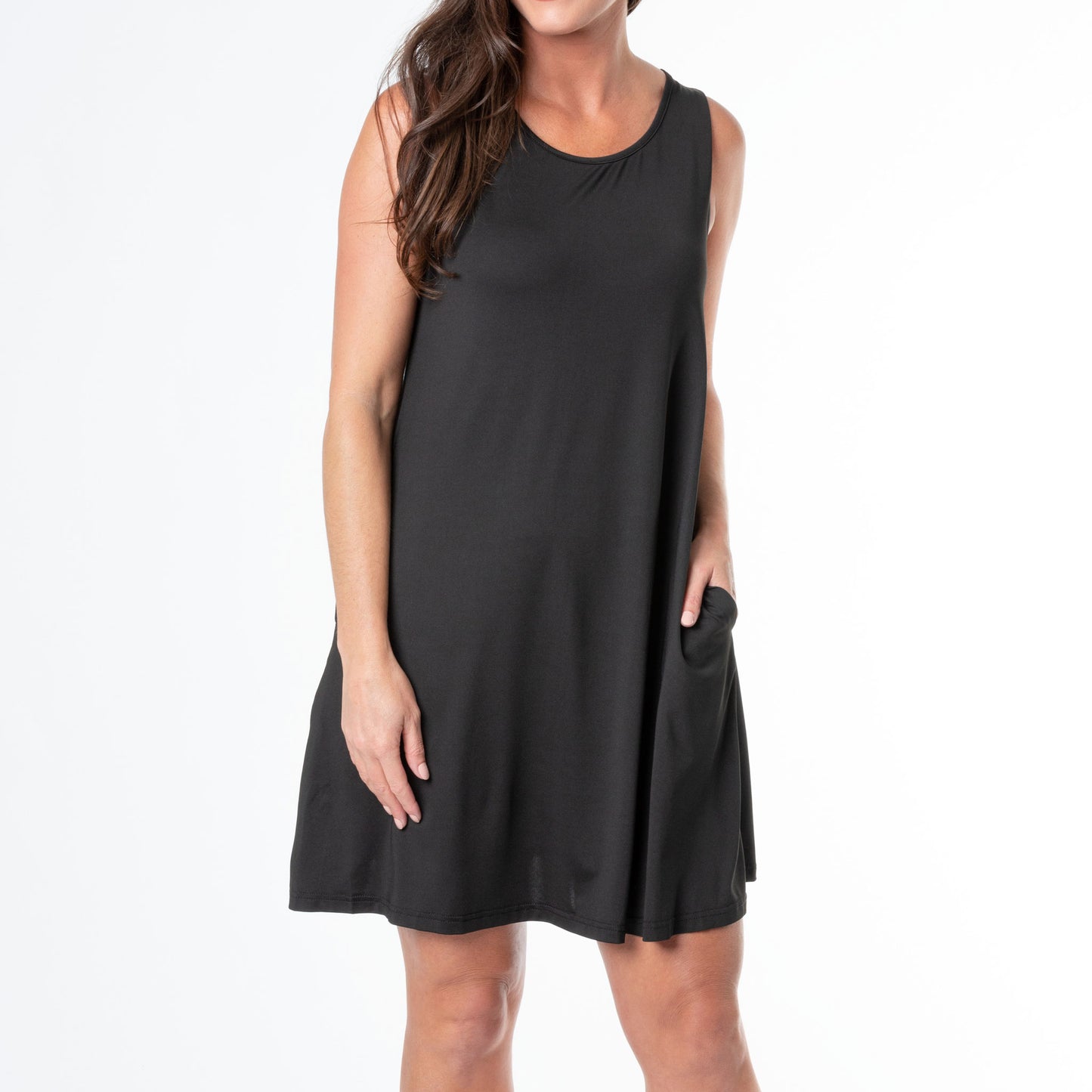 Keeley Jersey Printed Sleeveless Dress with Pockets