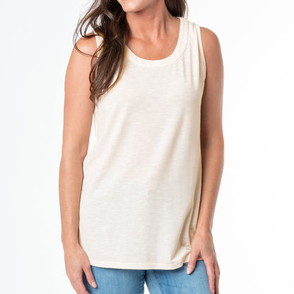 Fallon Slub Jersey Scoop Neck Swing Tank Top