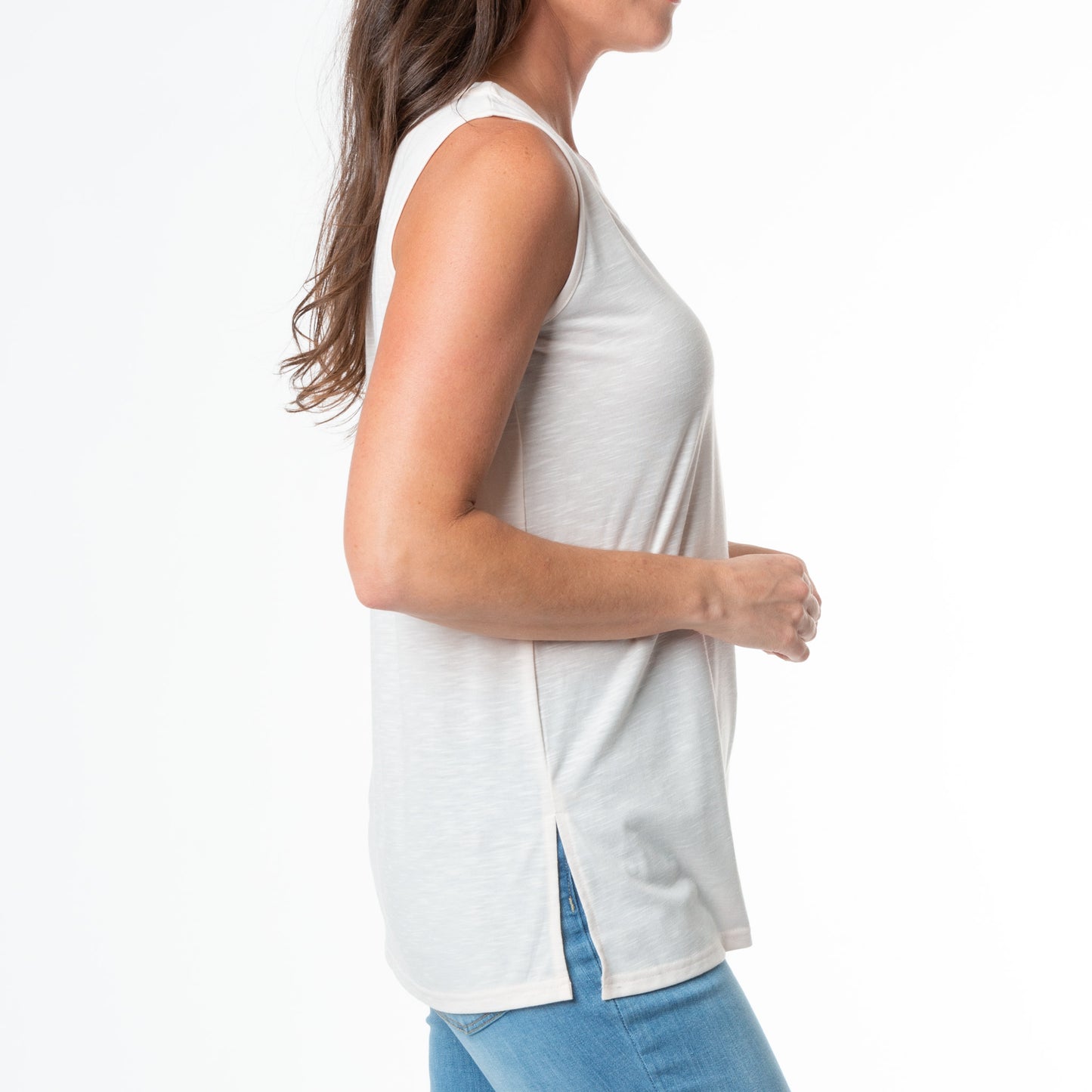 Fallon Slub Jersey Scoop Neck Swing Tank Top