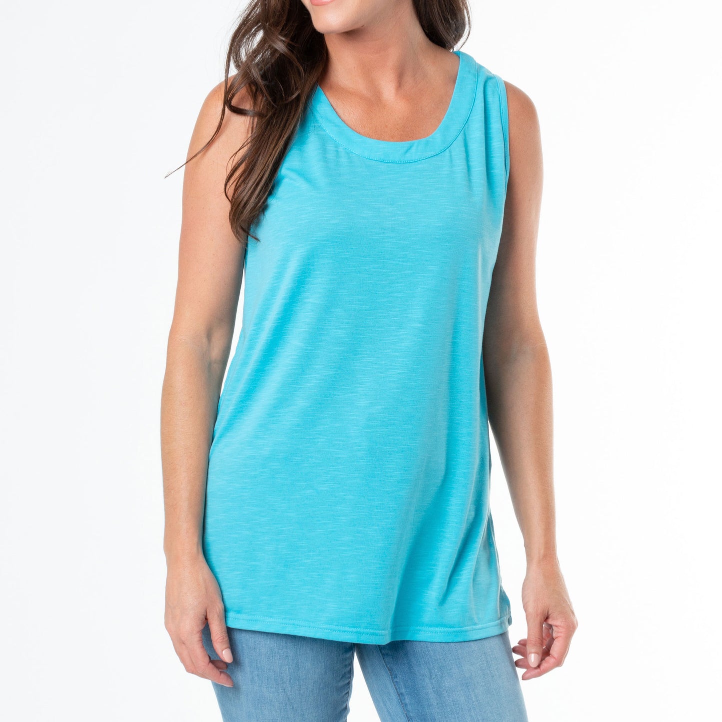 Fallon Slub Jersey Scoop Neck Swing Tank Top