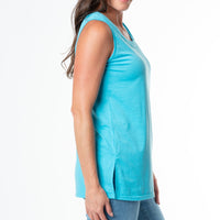 Fallon Slub Jersey Scoop Neck Swing Tank Top