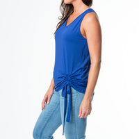 Sunny Tie Hem Sleeveless V-Neck Tank Top