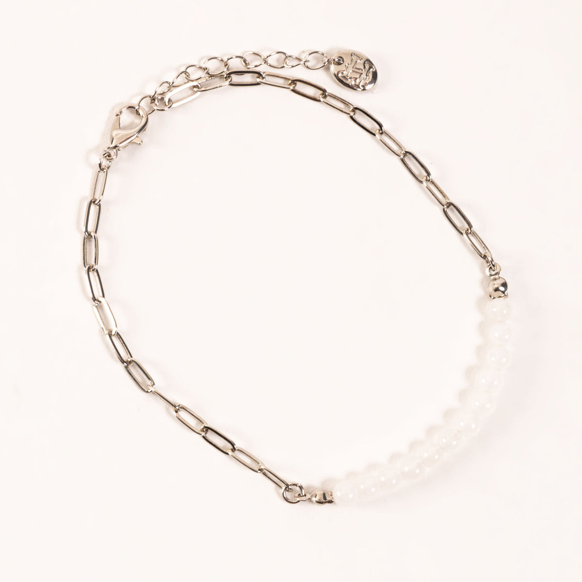 Alexis Genuine Quartz Stone Silver Chain Anklet