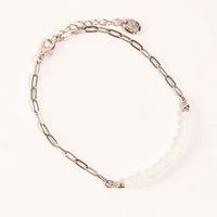 Alexis Genuine Quartz Stone Silver Chain Anklet