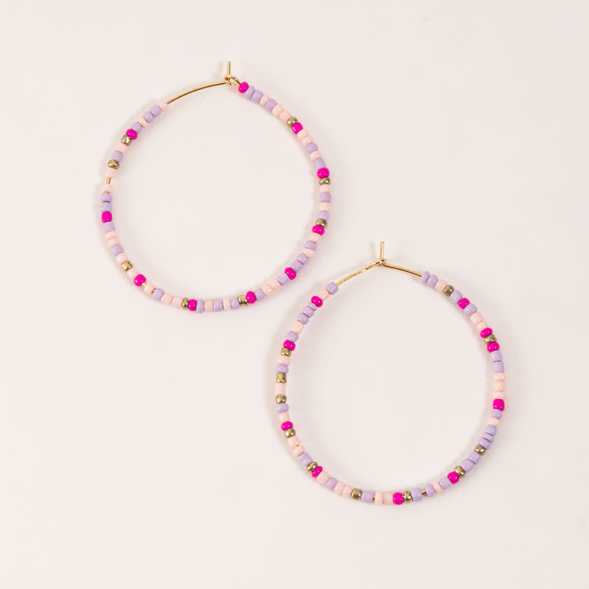 Ashli Beaded Drop Hoop Earrings