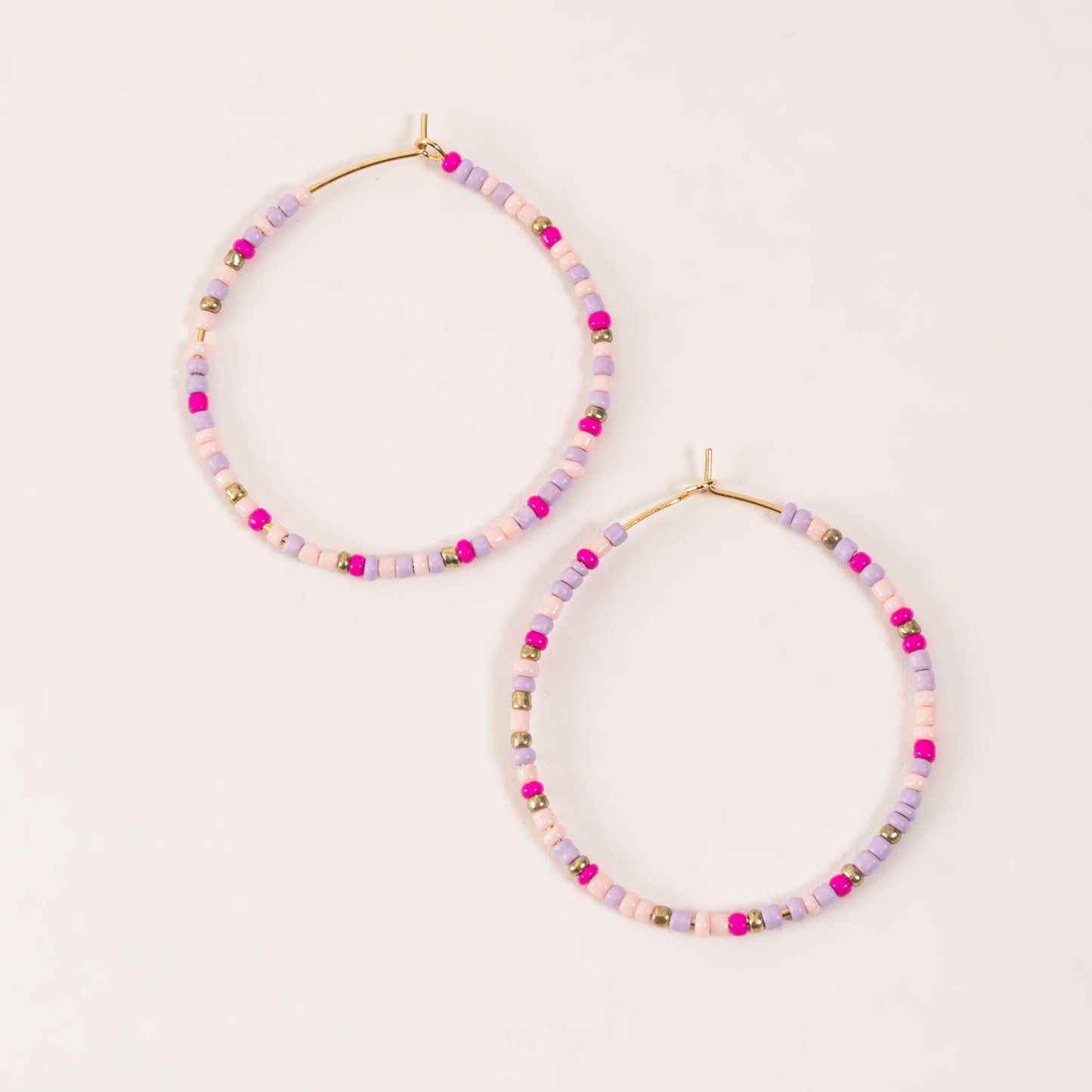 Ashli Beaded Drop Hoop Earrings