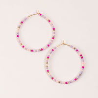 Ashli Beaded Drop Hoop Earrings