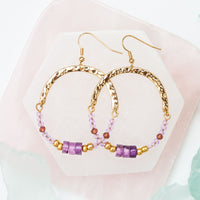 Ashli Genuine Stone Round Drop Earrings