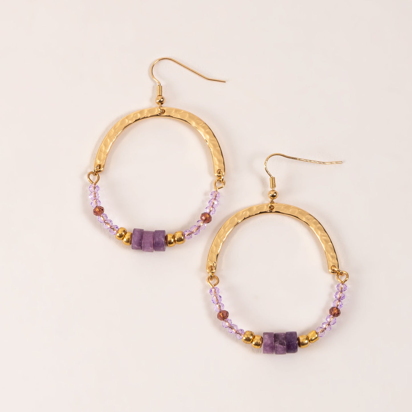 Ashli Genuine Stone Round Drop Earrings