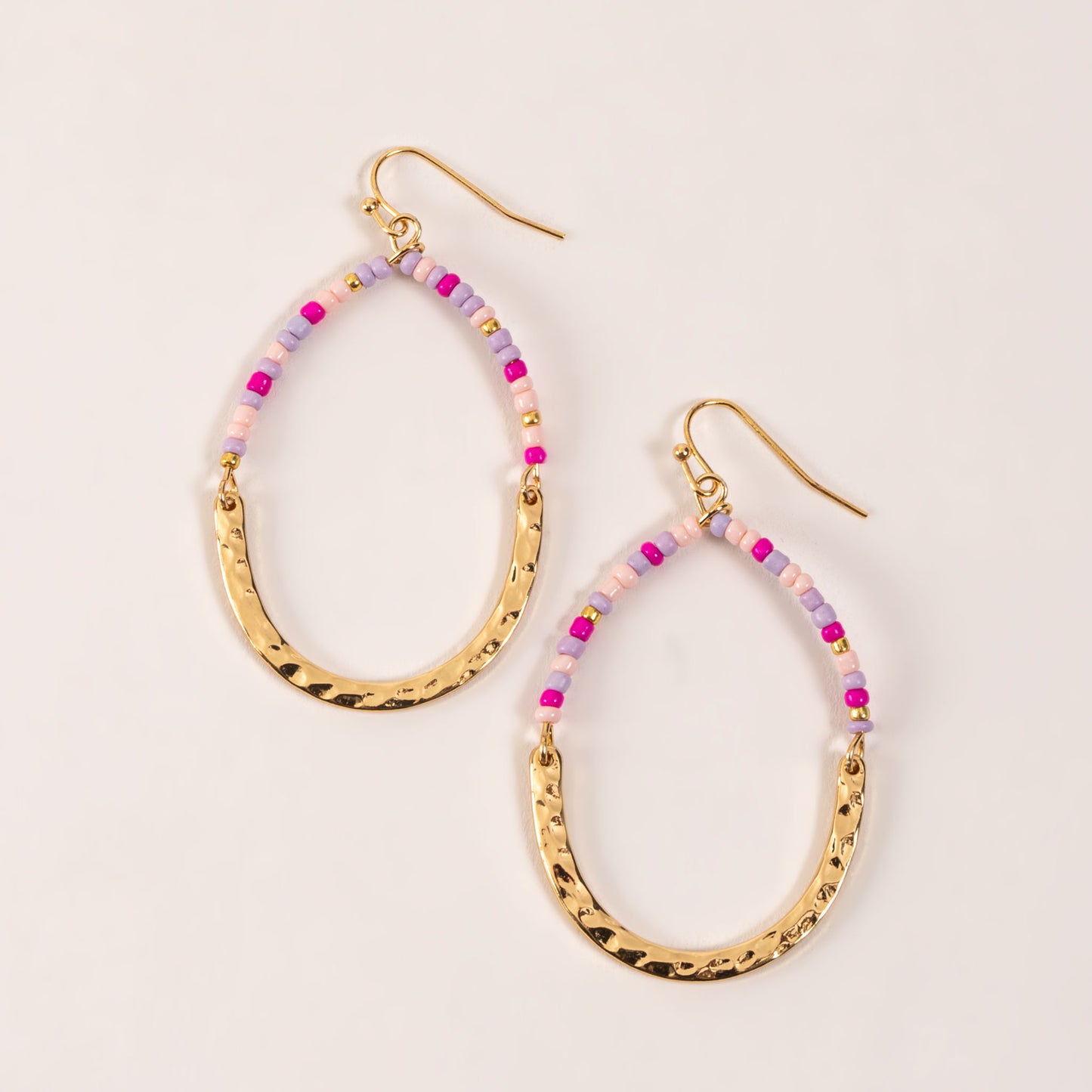 Bead Teardrop Gold Drop Earrings