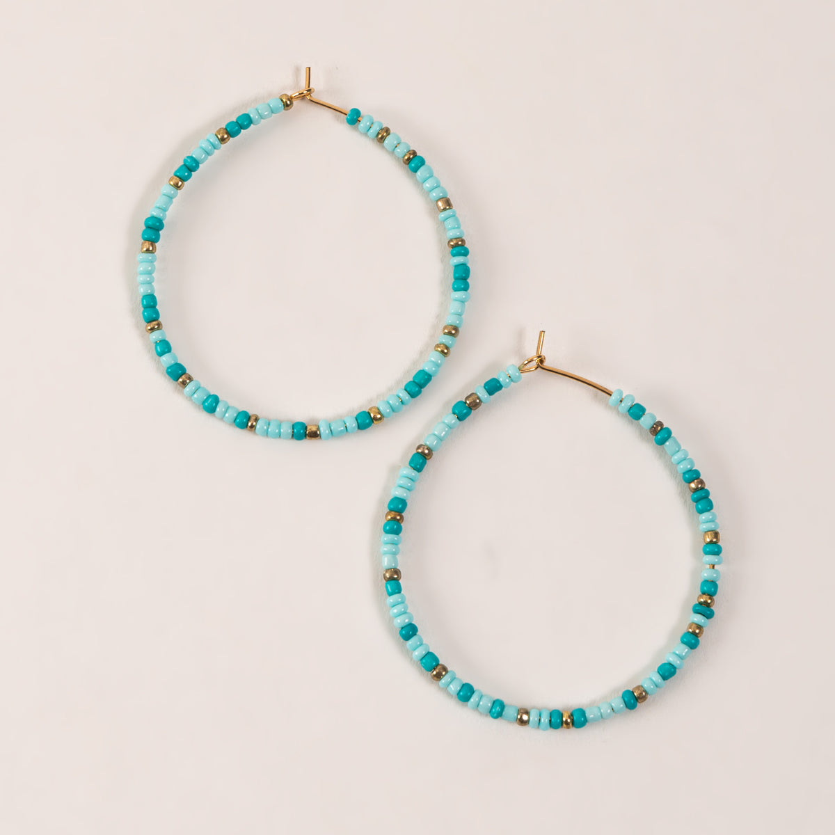 Ashli Beaded Drop Hoop Earrings