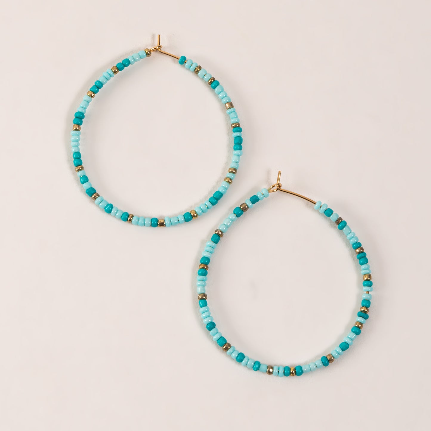 Ashli Beaded Drop Hoop Earrings