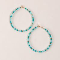 Ashli Beaded Drop Hoop Earrings