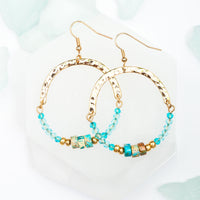 Ashli Genuine Stone Round Drop Earrings