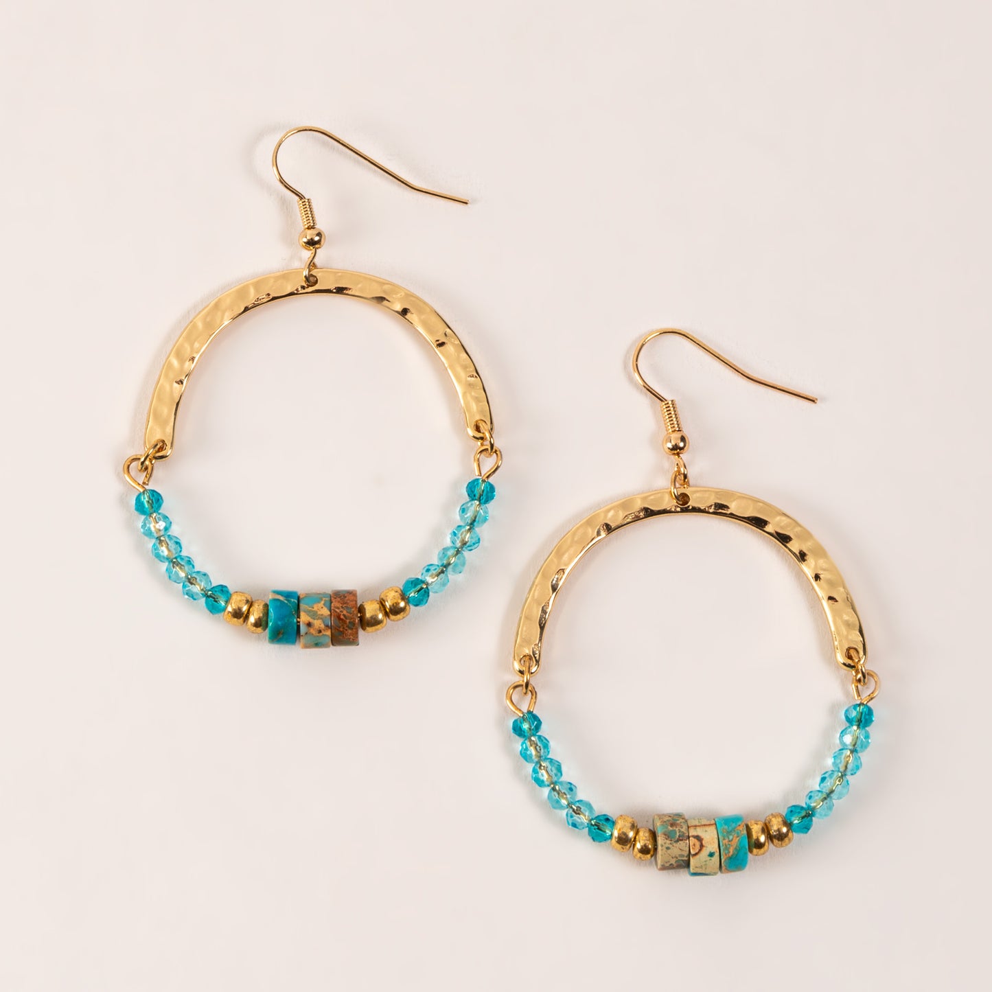 Ashli Genuine Stone Round Drop Earrings