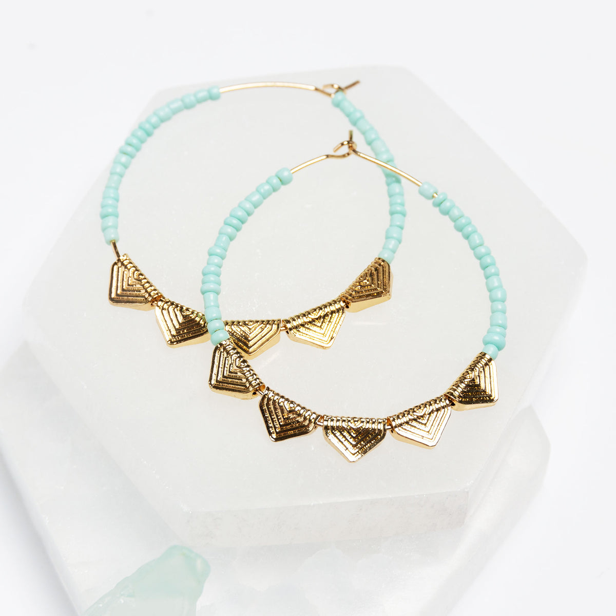 Ashli Beaded Filigree Hoop Earrings