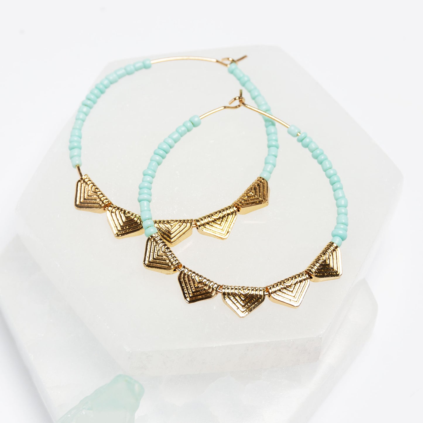 Ashli Beaded Filigree Hoop Earrings