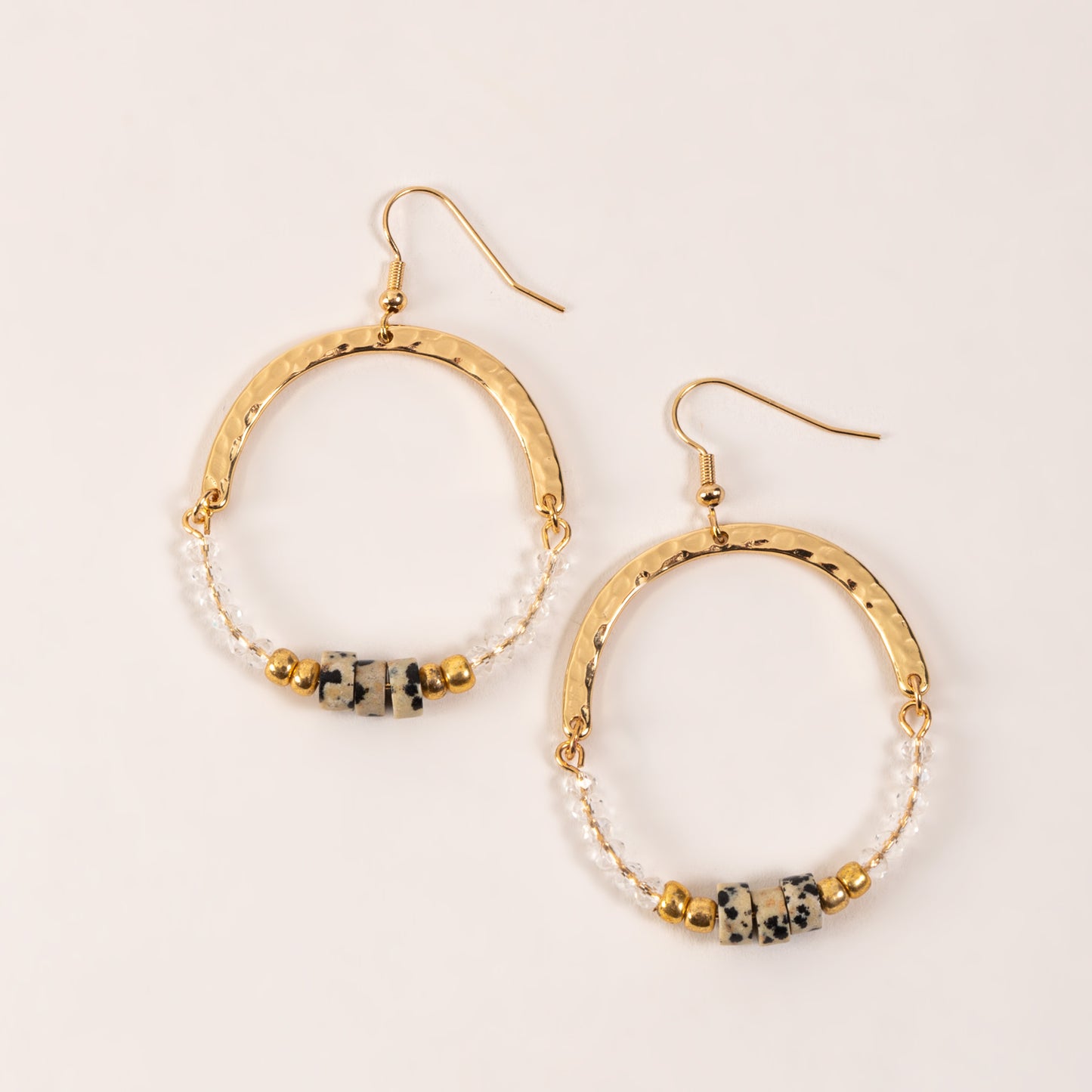 Ashli Genuine Stone Round Drop Earrings