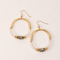 Ashli Genuine Stone Round Drop Earrings