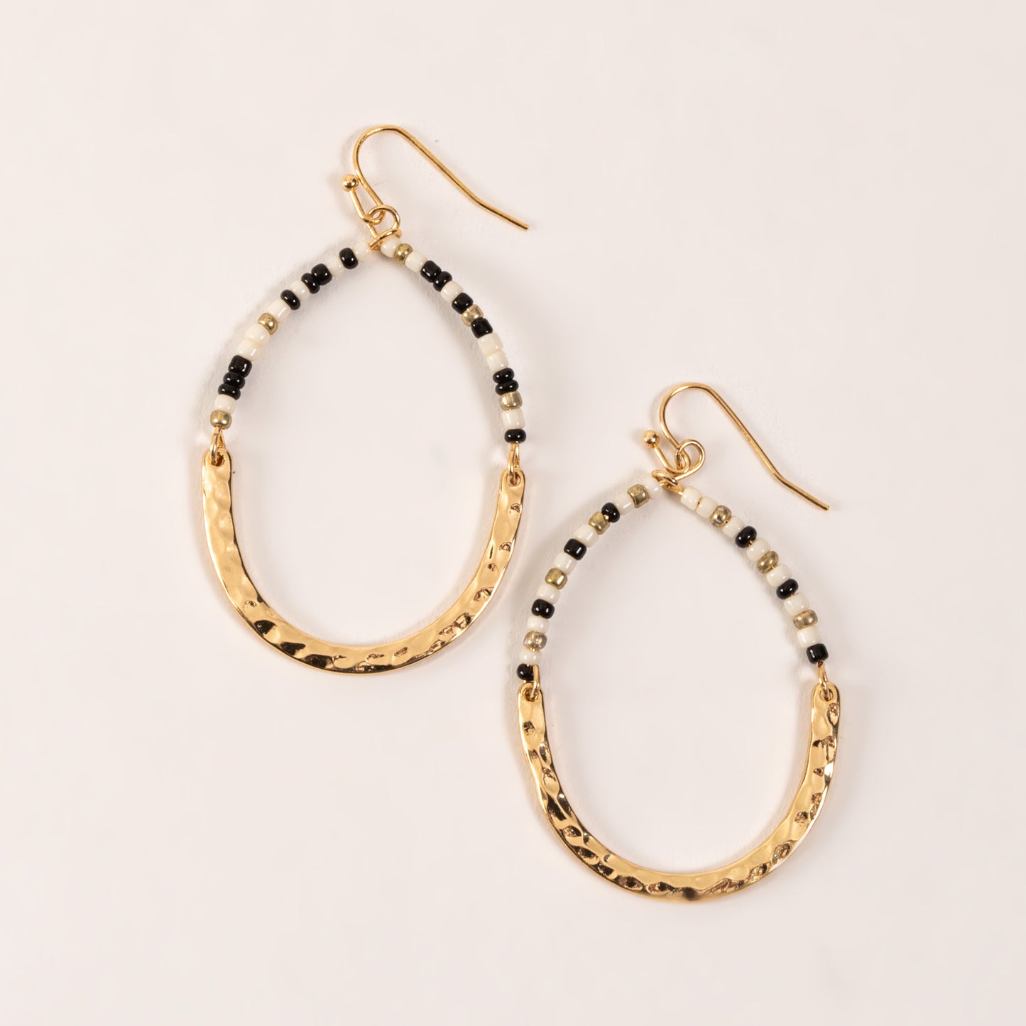 Bead Teardrop Gold Drop Earrings