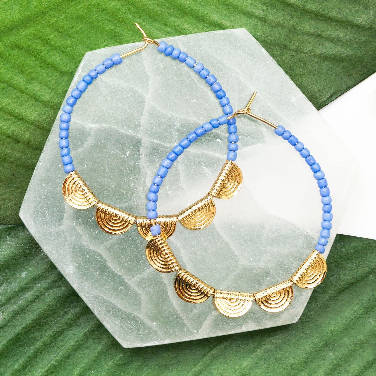 Ashli Beaded Filigree Hoop Earrings