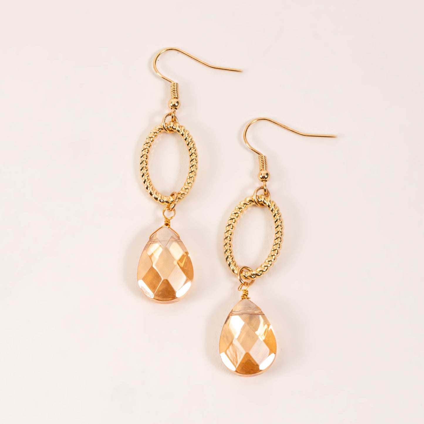 Saba Faceted Gem Gold Drop Earrings