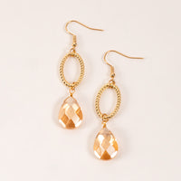 Saba Faceted Gem Gold Drop Earrings